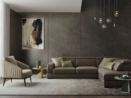 Divano angolare in pelle Graffiti di Le Comfort