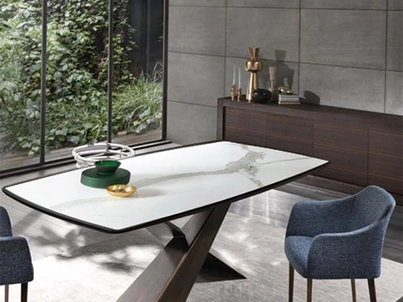 Tavolo Living in legno e ceramica di Riflessi