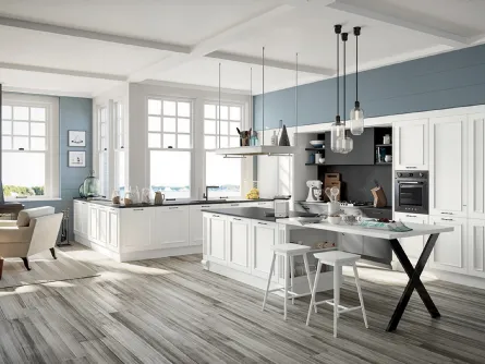 Cucina Classica angolare in laccato bianco opaco Romantica 02 di Febal