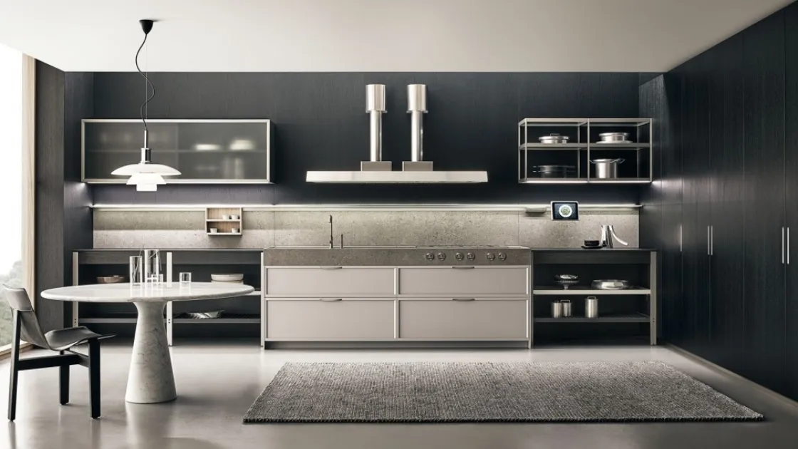 Cucina Design in linea in alluminio K-Lab 02 di Ernestomeda