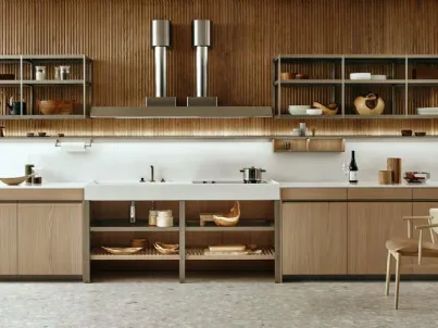 Cucina Design lineare in legno K-Lab 03 di Ernestomeda