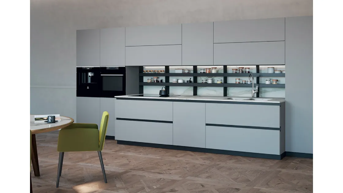 Cucina Moderna lineare in laccato opaco Ego Line 02 di Febal