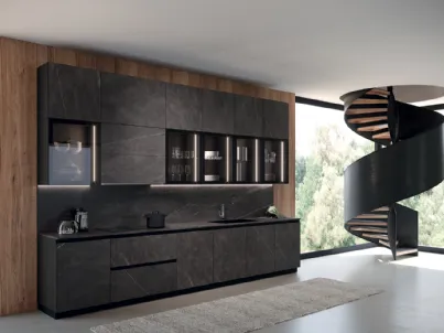 Cucina Moderna lineare in gres Kaleidos di Febal
