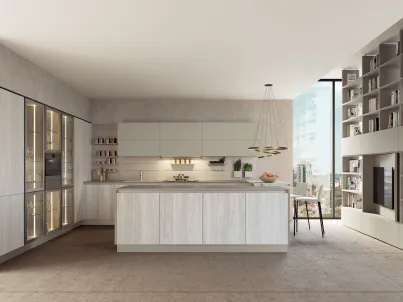 Cucina Moderna con isola Modula Line 01 di Febal Casa