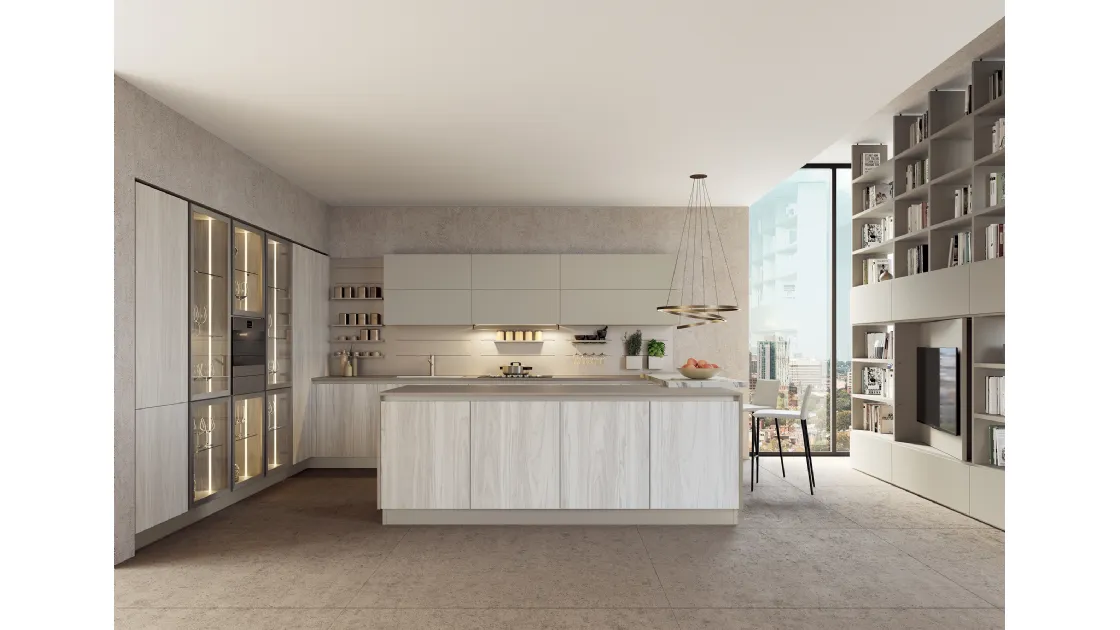 Cucina Moderna con isola Modula Line 01 di Febal Casa