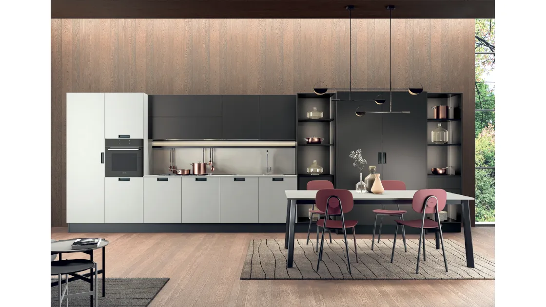Cucina Moderna lineare in laccato opaco Modula 04 di Febal