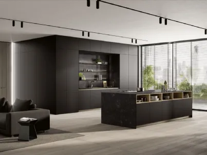 Cucina Moderna con isola Modula Anta Square 01di Febal Casa