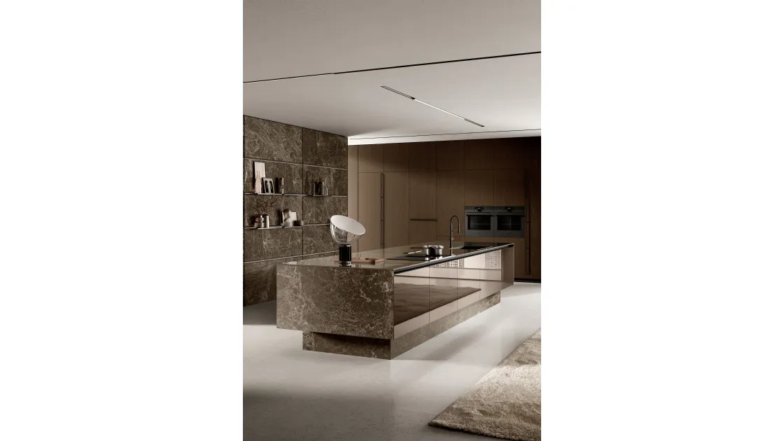 Cucina Moderna con isola Origina Anta Telaio Alluminio 01 di Febal Casa