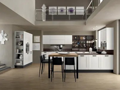 Cucina su misura angolare in larice bianco Memory di Febal