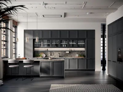 Cucina su misura con penisola Origina Anta Telaio Legno 02 di Febal Casa