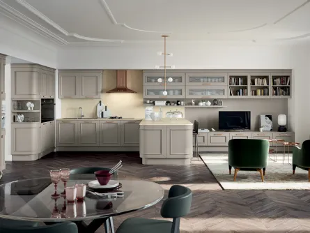 Cucina su misura angolare in laccato opaco Romantica 03 di Febal