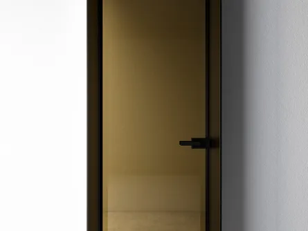 Porta battente per interni Entre-Deux-Battente in vetro con telaio in alluminio di Albed