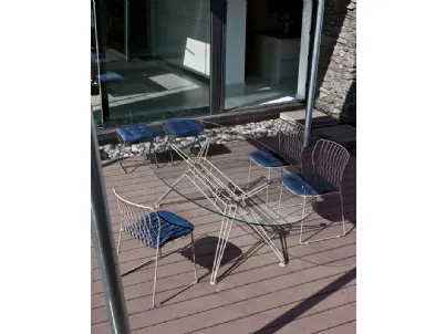 Tavolo da giardino Sander Outdoor in vetro e metallo di design di Bontempi